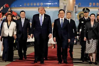 President Trump lands in China